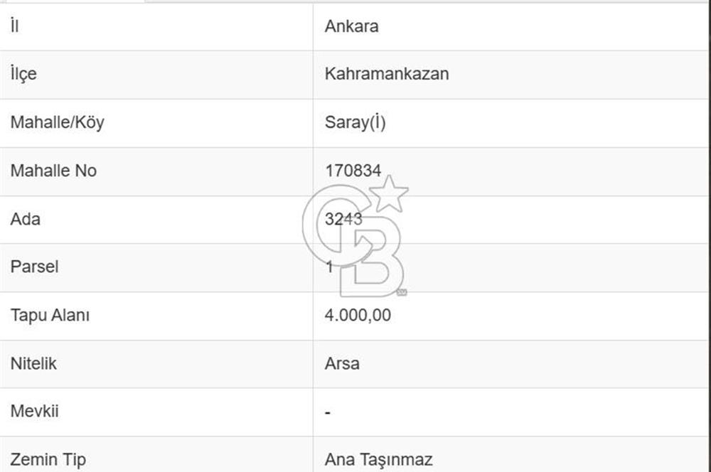 SARAY’DA MÜSTAKİL TAPULU SANAYİ İMARLI 4000 m2 SATILIK ARSA