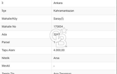 SARAY’DA MÜSTAKİL TAPULU SANAYİ İMARLI 4000 m2 SATILIK ARSA