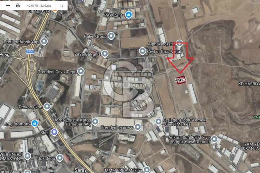 SARAY’DA SANAYİ İMARLI 115 m2 HİSSELİ SATILIK ARSA
