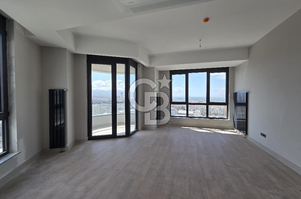 EVORA İZMİR L BLOK’TA TAM DENİZ MANZARALI 17. KAT KİRALIK 1+1