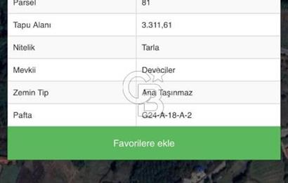 CB AKADEMİ İZMİT BALÖREN KÖYÜNDE ACİL SATILIK TARLA