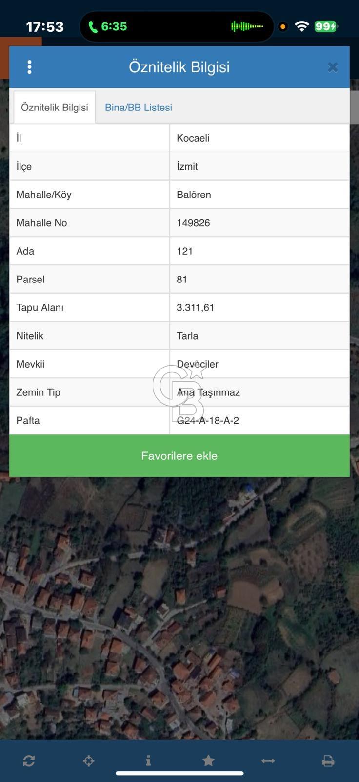 CB AKADEMİ İZMİT BALÖREN KÖYÜNDE ACİL SATILIK TARLA