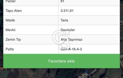 CB AKADEMİ İZMİT BALÖREN KÖYÜNDE ACİL SATILIK TARLA