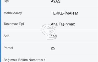 ANKARA AYAŞ TA TEKKE DE SATILIK HİSSELİ ARSA PAYI
