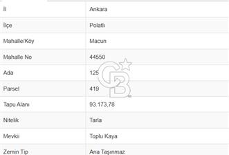 ANKARA POLATLI MACUN DA SATILIK TARLA - 2 - 354350