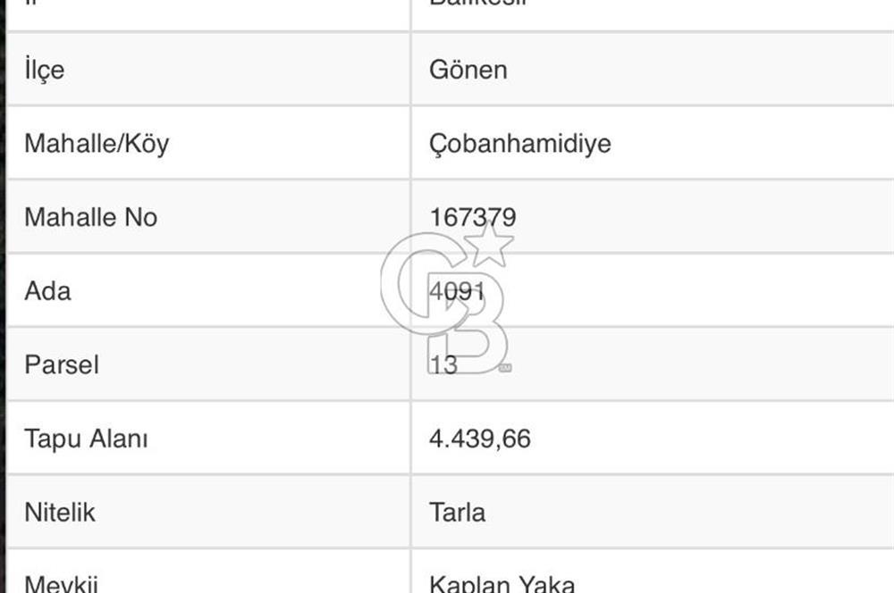 Balıkesir Gönende Yatırımlık Arsa