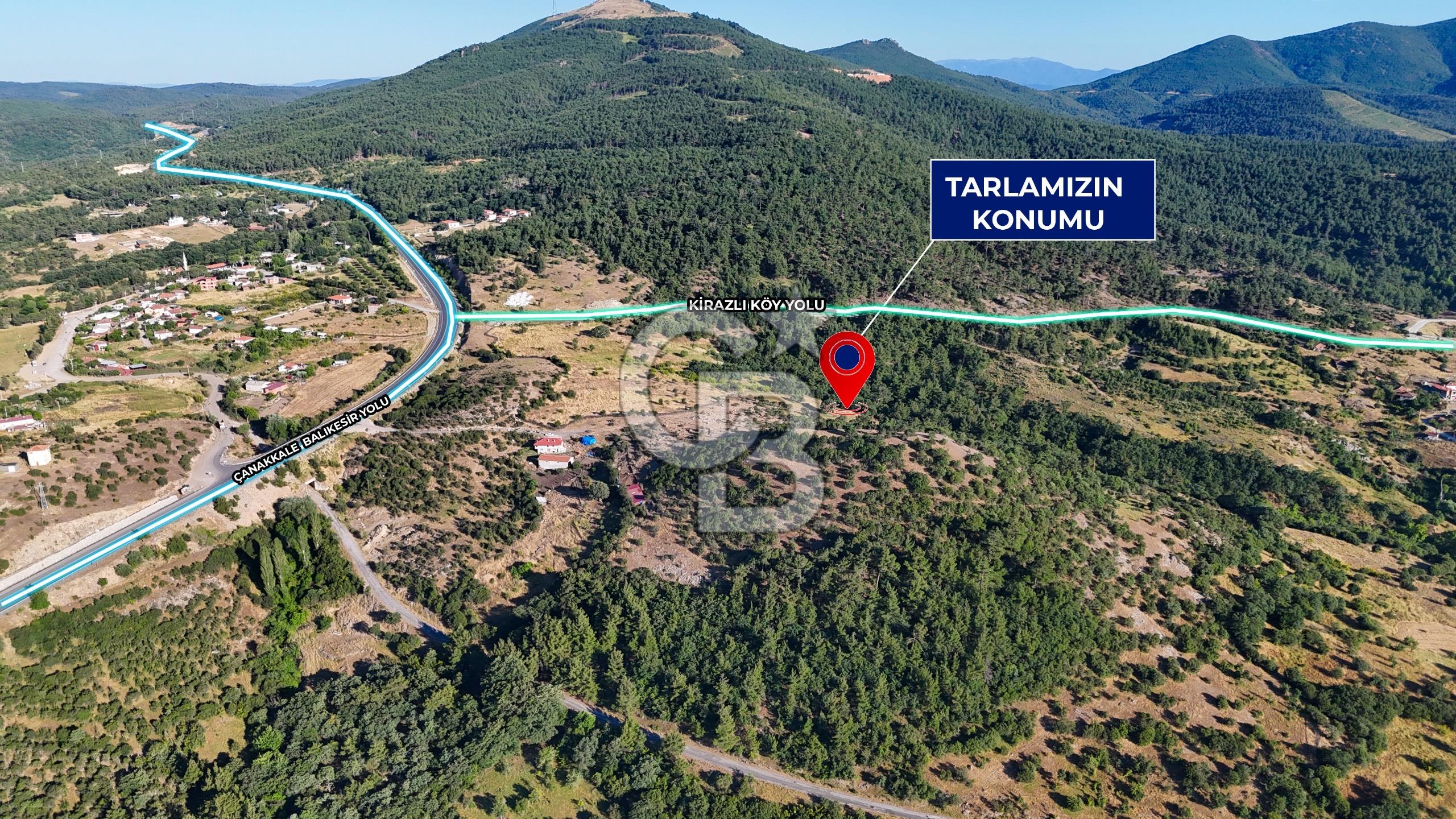 ÇANAKKALE KİRAZLI KÖYÜNDE 9.500 M2 TARLA