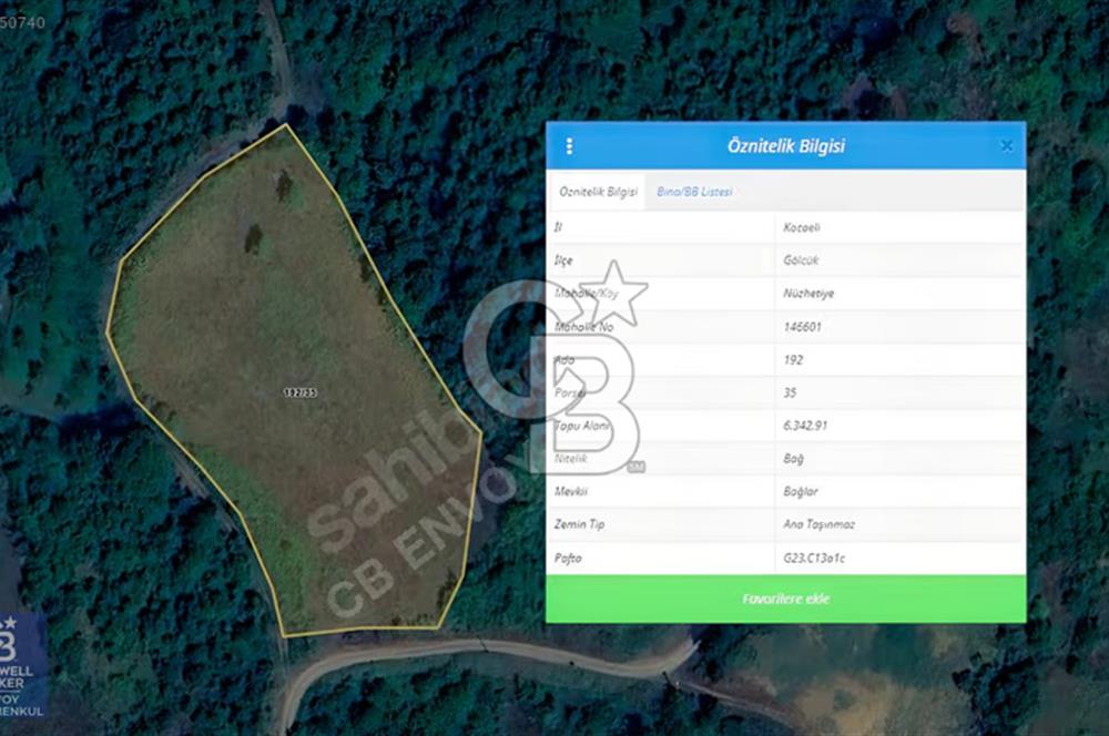 CB ENVOY'dan Gölcük Nüzhetiye'de 6342m2 Doğayla İç İçe Arsa