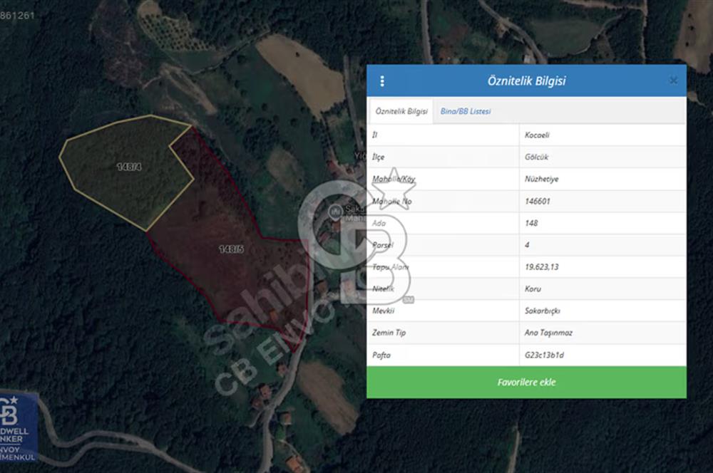 CB ENVOY'dan Gölcük Nüzhetiye'de 53.505m2 Doğayla İç İçe Arsa