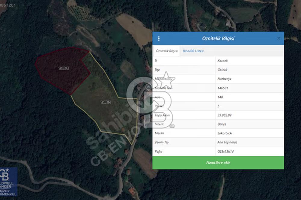 CB ENVOY'dan Gölcük Nüzhetiye'de 53.505m2 Doğayla İç İçe Arsa