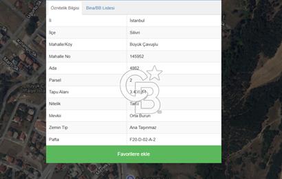 SATILIK, SİLİVRİ B. ÇAVUŞLU DA YATIRIMLIK KUPON PARSEL
