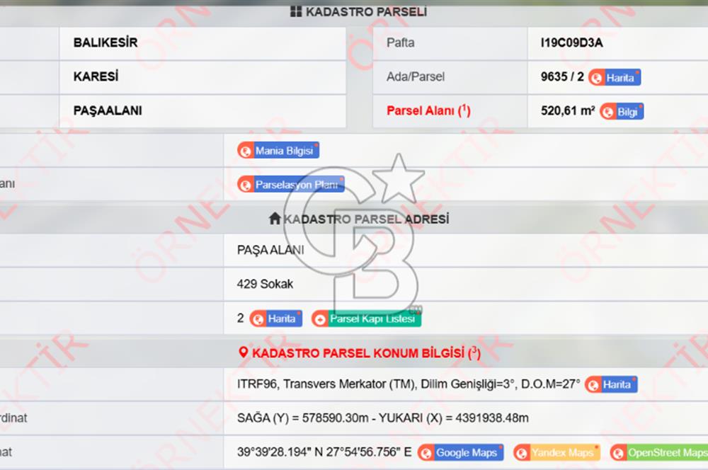 Balıkesir Karesi Küçük Sanayi'de Satılık İmarlı Sanayi Arsası