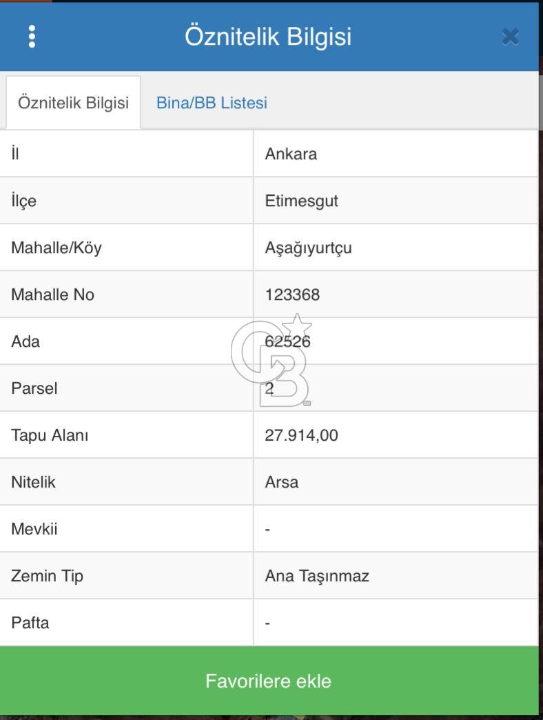 ANKARA ETİMESGUT AŞAĞI YURTÇU'DA 200M2 SATILIK HİSSELİ ARSA