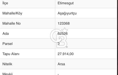 ANKARA ETİMESGUT AŞAĞI YURTÇU'DA 200M2 SATILIK HİSSELİ ARSA