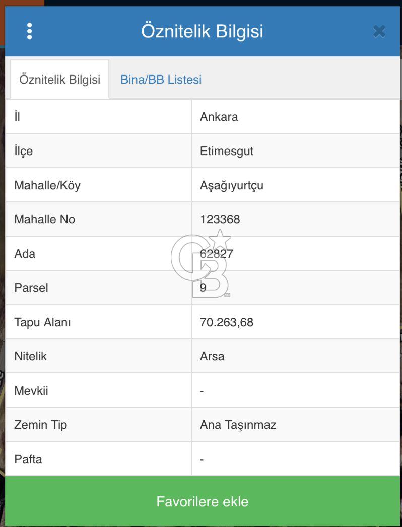 ANKARA ETİMESGUT AŞAĞI YURTÇU'DA 1516M2 SATILIK HİSSELİ ARSA