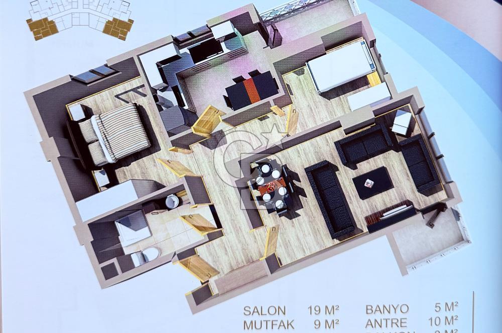 ÇANAKKALE'DE BOĞAZ MANZARALI ARAKAT,SIFIR SATILIK 2+1 DAİRE