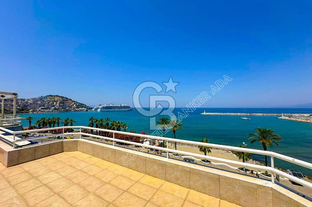 Kuşadası Kordon’da Panoramik Deniz Manzaralı Çatı Dubleks