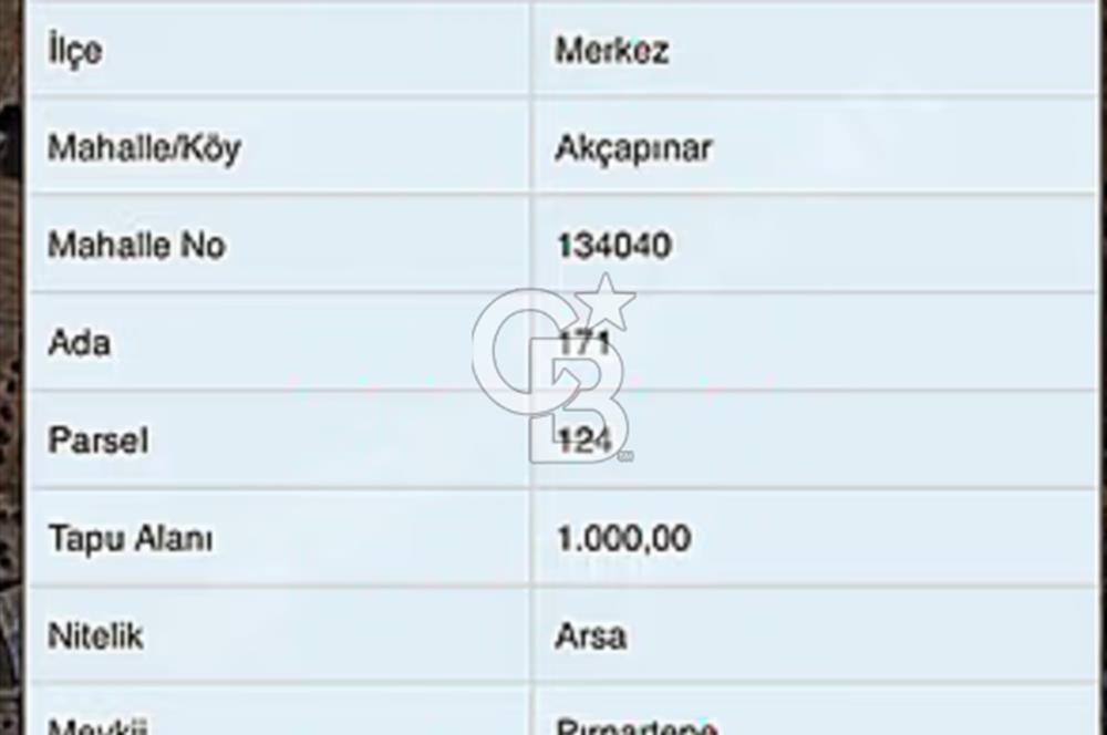 ÇANAKKALE MERKEZ Akçapınar'da Satılık Arsa