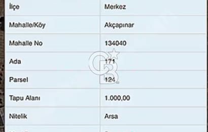 ÇANAKKALE MERKEZ Akçapınar'da Satılık Arsa