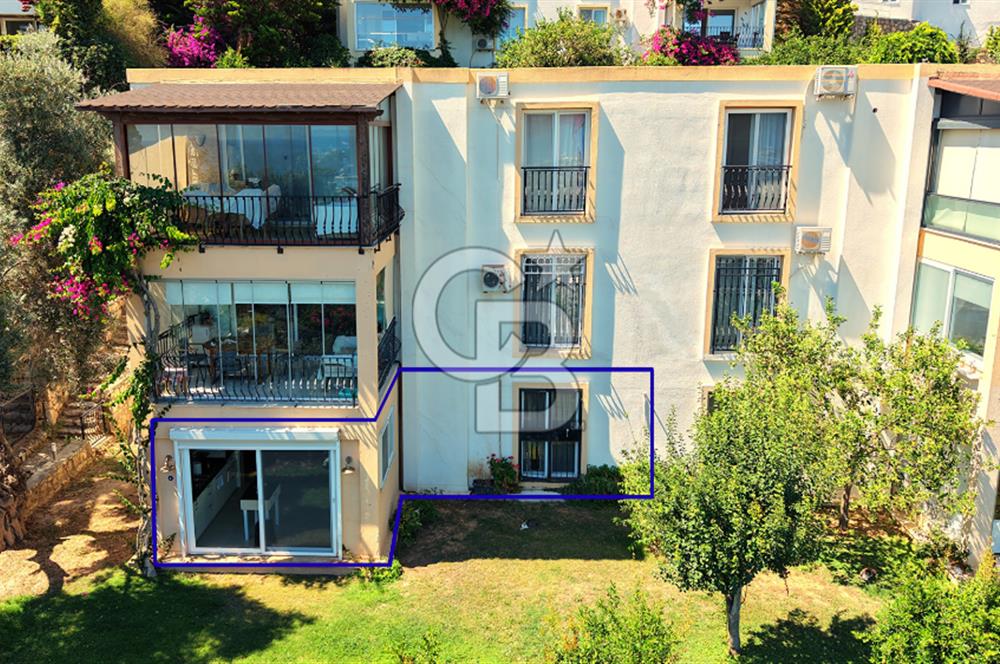 Bodrum Merkez'de Satılık Geniş Site İçi 2+1 Bahçe Katı Daire