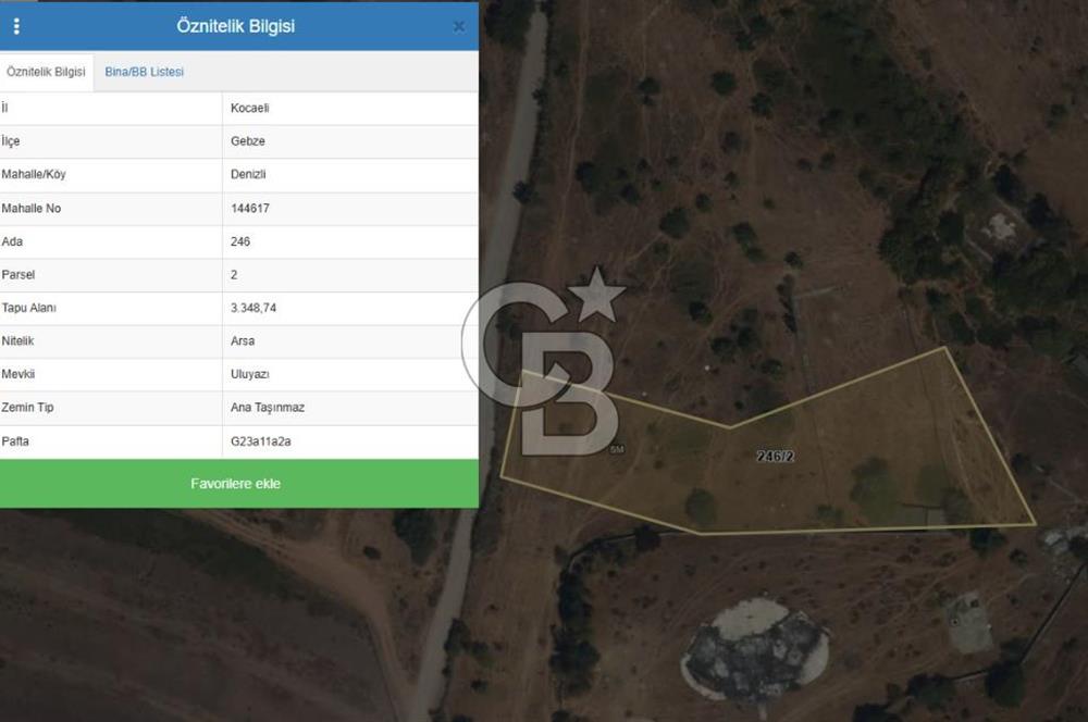 GEBZE DENİZLİ'DE 3348m² VİLLA İMARLI GÖL MANZARALI FIRSAT ARSA