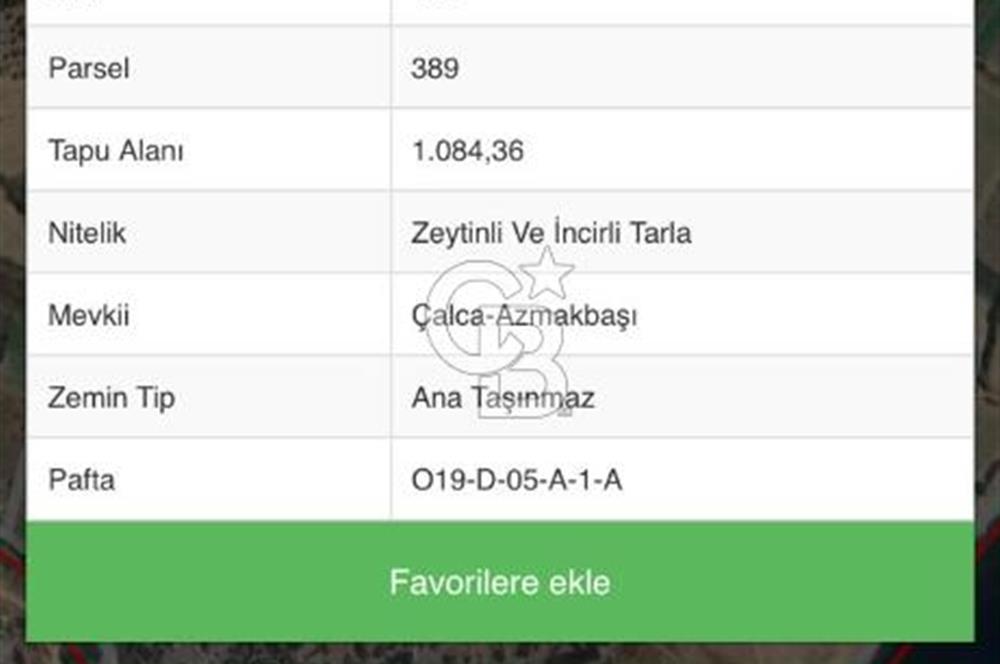 DATÇA KIZLAN'DA DENİZE YAKIN 1084 m² SATILIK TARLA
