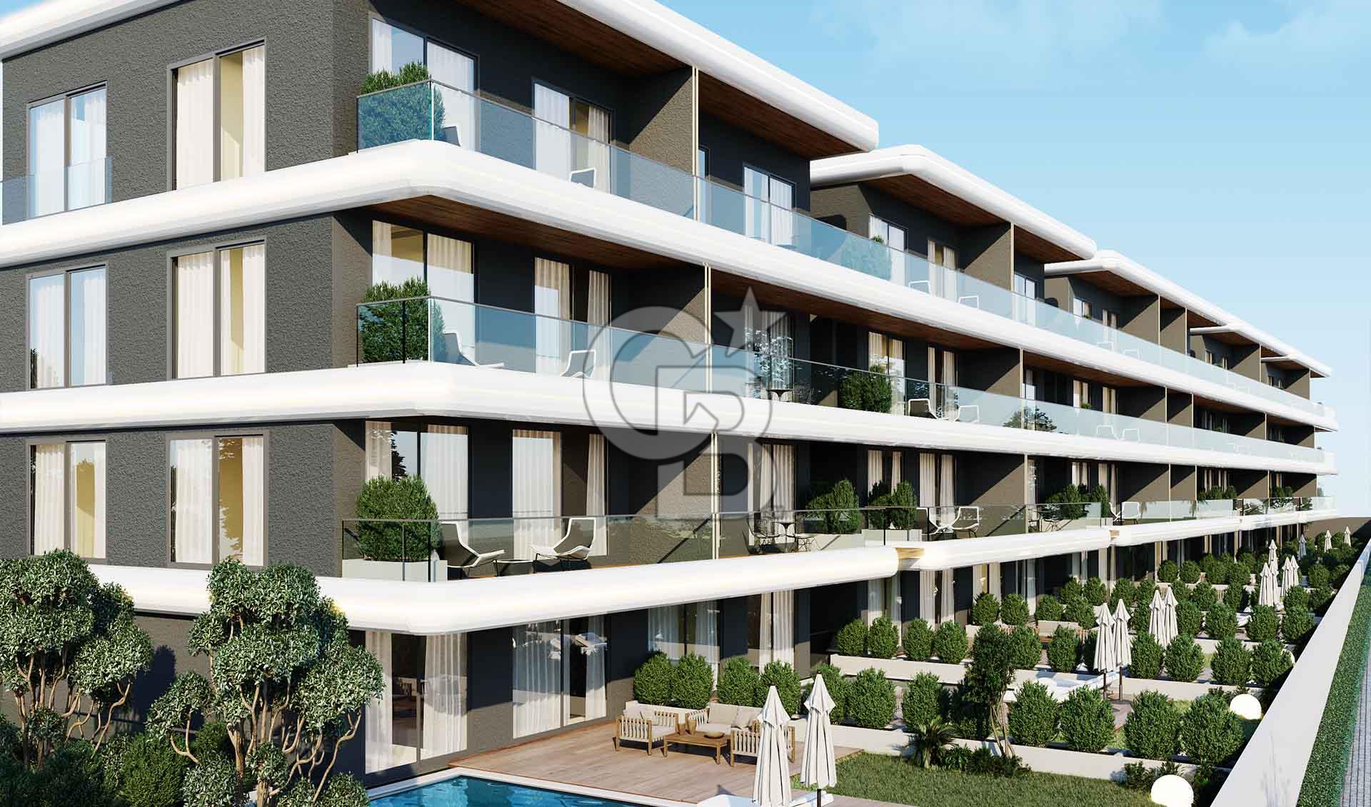 ÇEŞME 16 EYLÜL'DE Inn Saranda Suits'te Satılık 1+1 Deniz Cephe Daire 