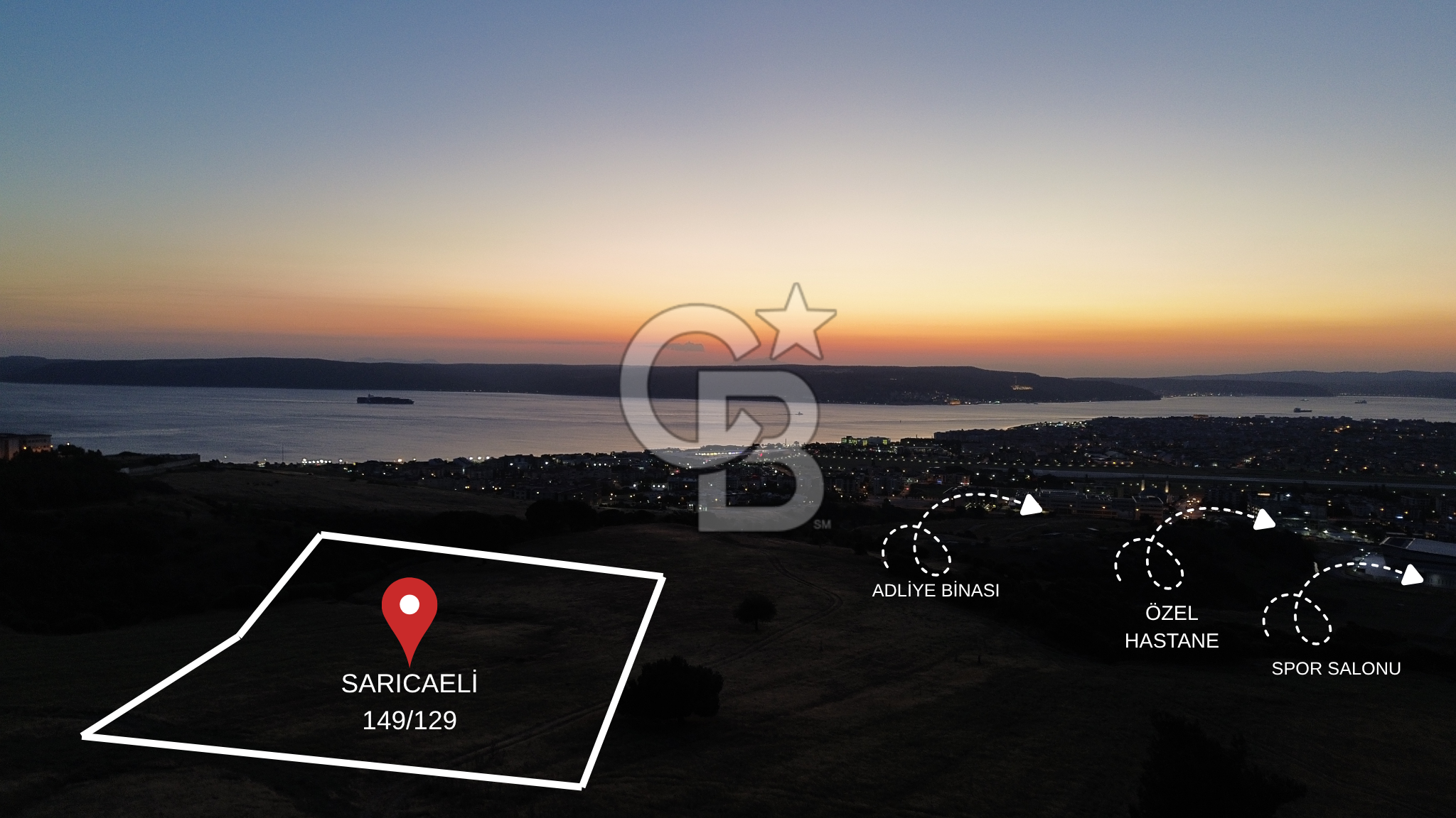 ÇANAKKALE MERKEZ SARI BÖLGEDE SATILIK ARAZİ