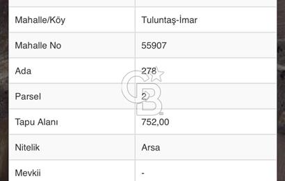 İNCEK TULUMTAŞTA İMARLI MÜSTAKİL TAPULU SATILIK FIRSAT ARSA