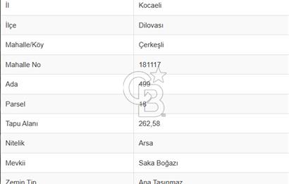 KOCAELİ DİLOVASI TURGUT ÖZAL MH. 263m² KONUT İMARLI SATILIK ARSA
