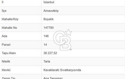 ARNAVUTKÖY'DE KİRALIK 2900 M² ARSA