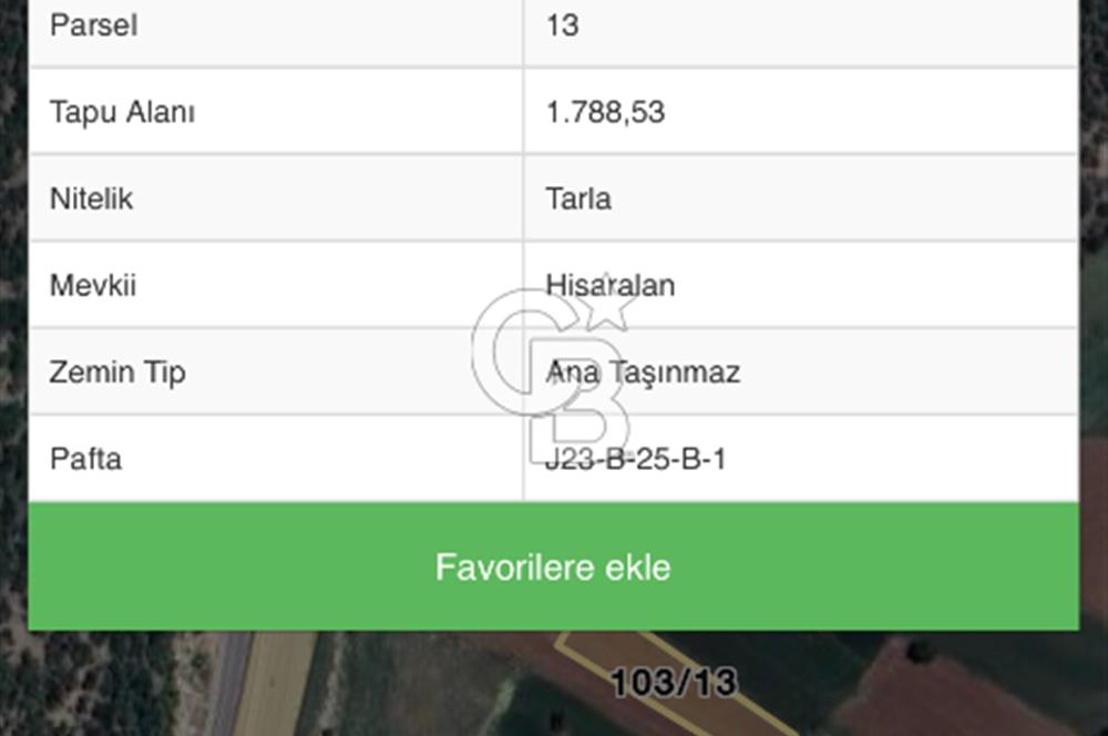 Ana yola 1 parsel mesafede kadastral yola cephe