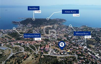Karaburun Merkez'de Panoramik Deniz Manzaralı 169 m² Arsa
