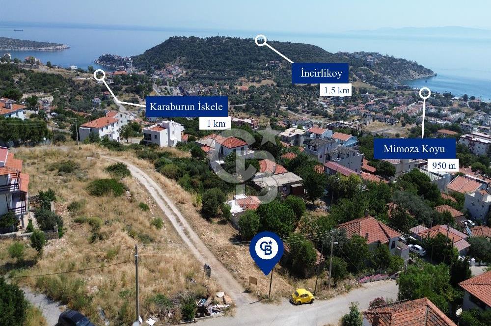 Karaburun Merkez'de Panoramik Deniz Manzaralı 169 m² Arsa