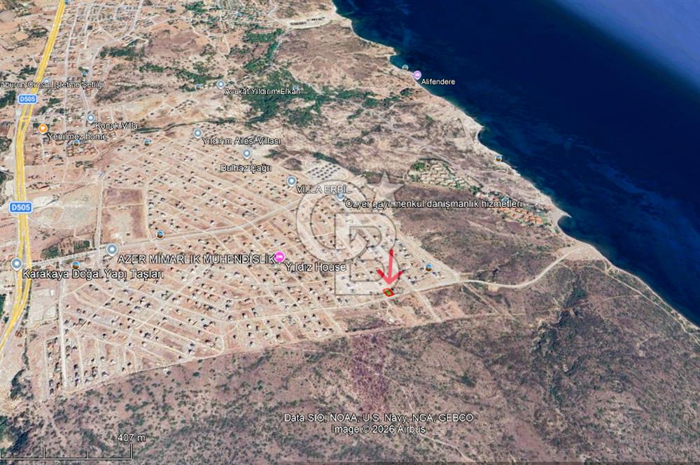 Karaburun Kamukent’te Deniz Manzaralı Köşe Villa Arsası