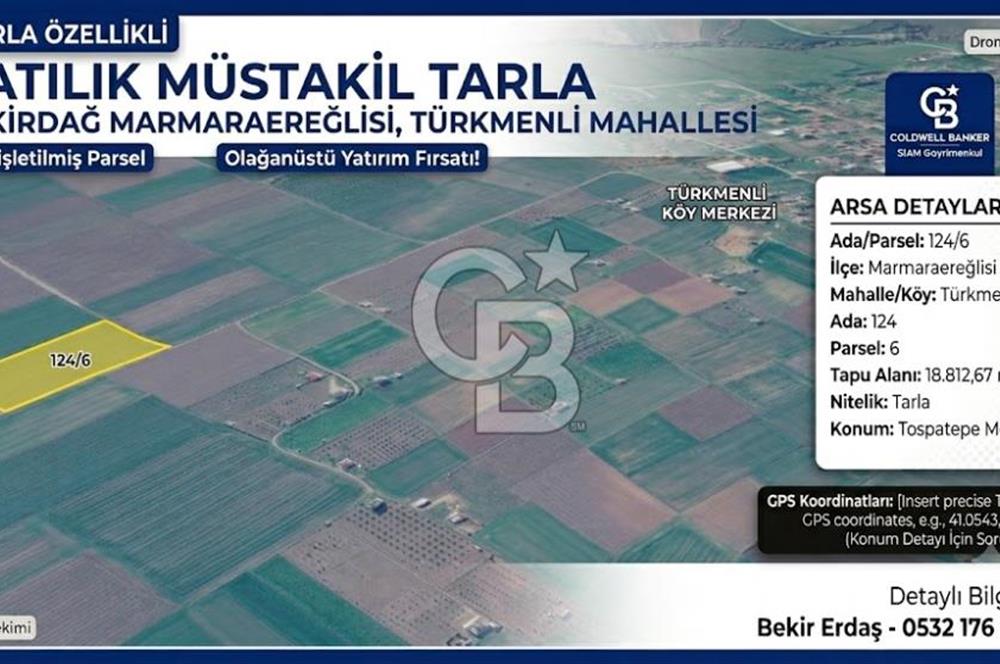 Tekirdağ Marmaraereğlisi Türkmenlide Yatırımlık Tarla