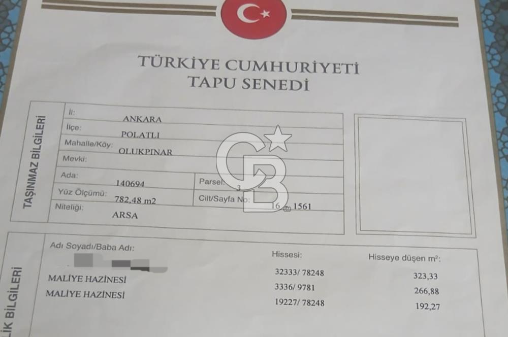 ANKARA TEMELLİ OLUKPINAR'DA SATILIK İMARLI ARSA
