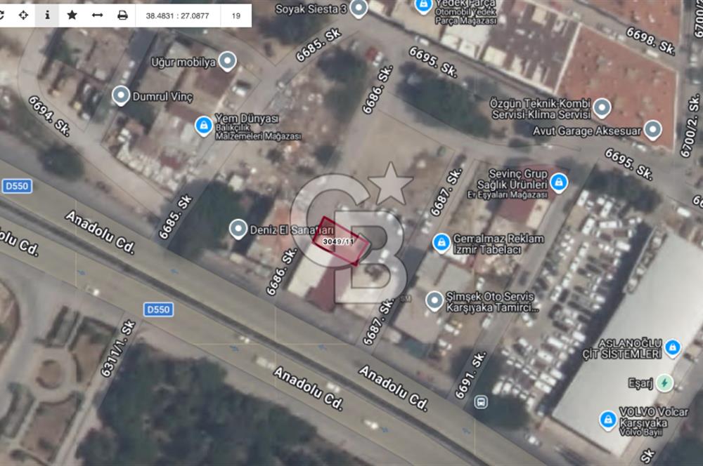 Karşıyaka Cumhuriyet Anadolu Caddesi'nde Değerli Arsa