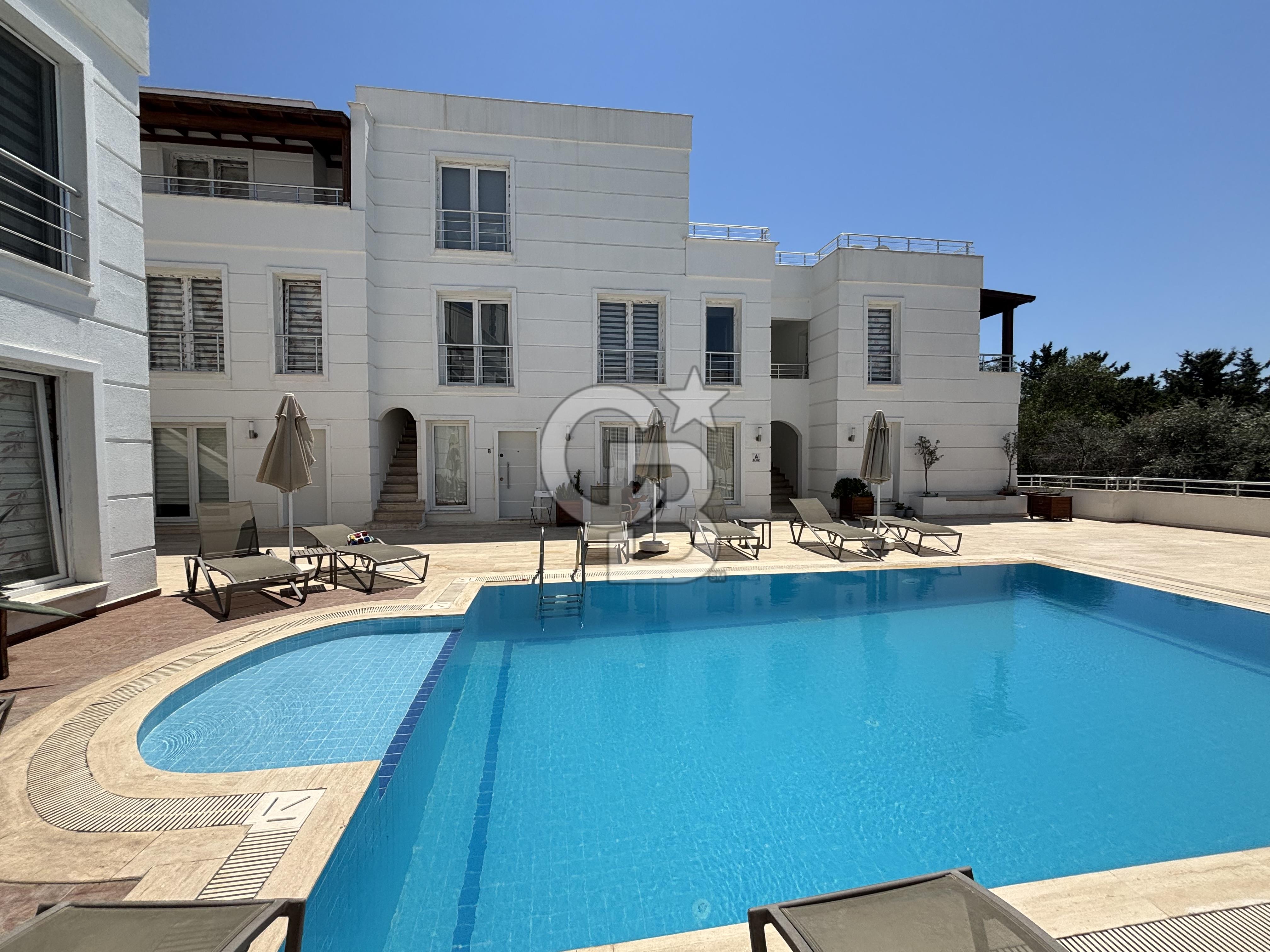 Bodrum Gümbet Mah. Kiralık 1+1 Eşyalı Aylık Ödemeli Havuzlu Site