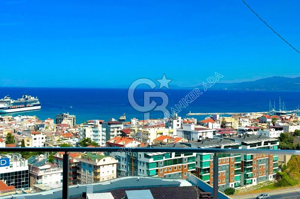 Kuşadası Terrace Ada Sitesi'nde Panoramik Deniz Manzaralı Satılık 3+1 Lüks Daire