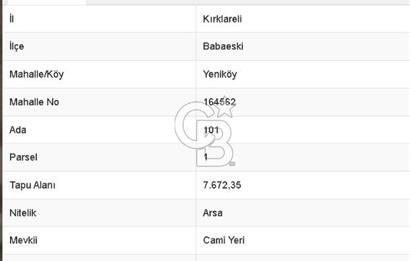 Kırklareli Babaeski Yeniköy'de Villa İmarlı 138 m² Hisseli Arsa