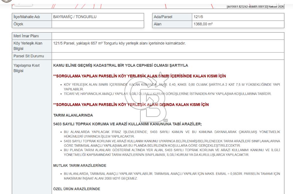 MUSELAND-ÇANAKKALE DE SATILIK İMARLI ARSA 