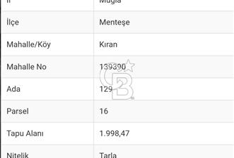MUĞLA MENTEŞE KIRAN'DA YATIRIMLIK 1.998 m² SATILIK TARLA - 3 - 358274