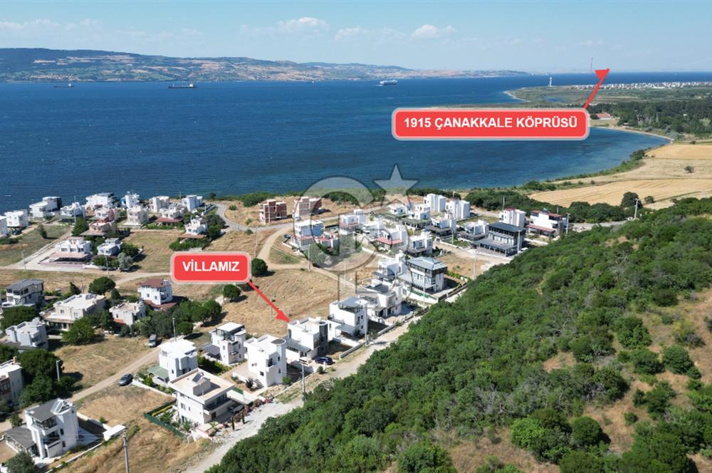 ÇANAKKALE KANGIRLI BOĞAZ MANZARALI 4+1 MÜSTAKİL SATILIK VİLLA