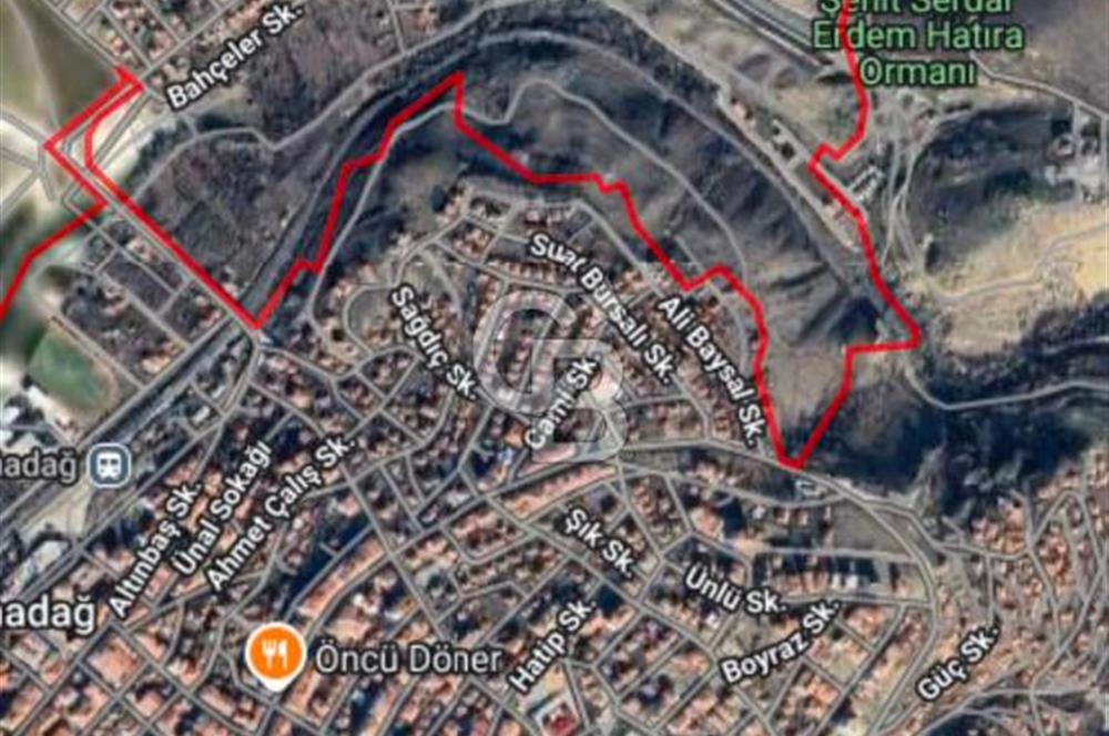 ELMADAĞ ÜÇEVLER MAH'DE YOLA YAKIN 512 m2 İMARLI MANZARALI ARSA