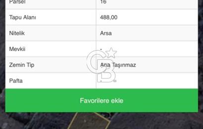 ELMADAĞ ÜÇEVLER MAH'DE YOLA YAKIN 488 m2 İMARLI MANZARALI ARSA