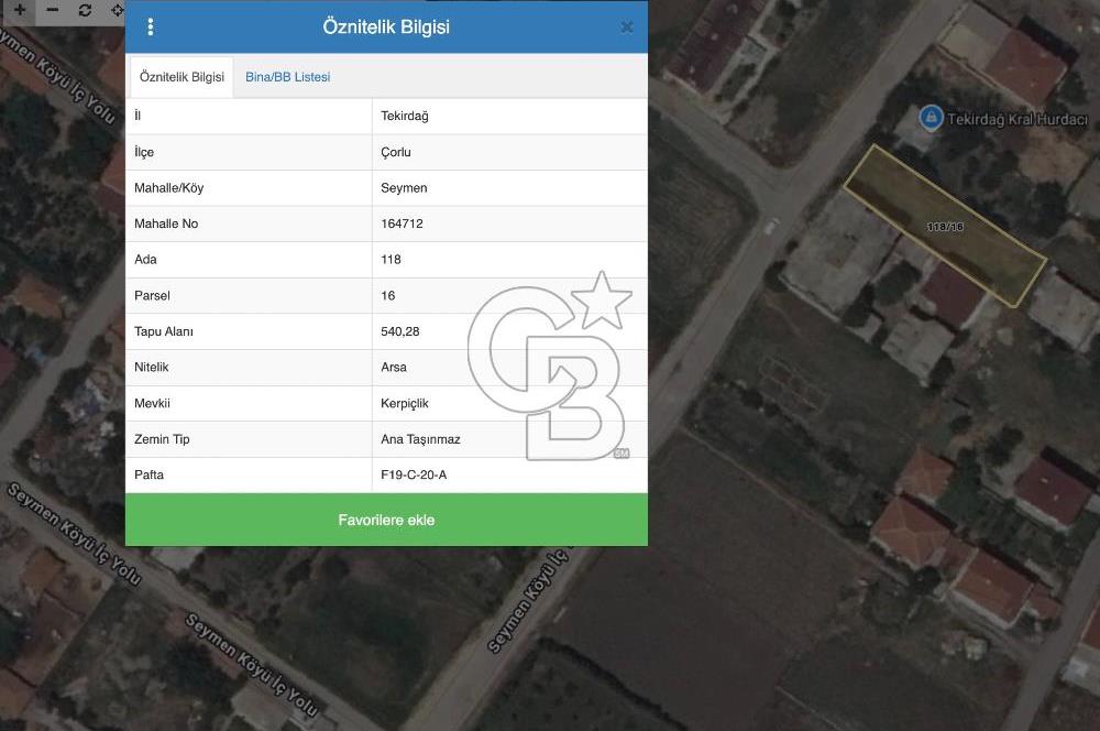 ÇORLU SEYMEN’de İMARLI YATIRIMA UYGUN SATILIK 540m2 ARSA
