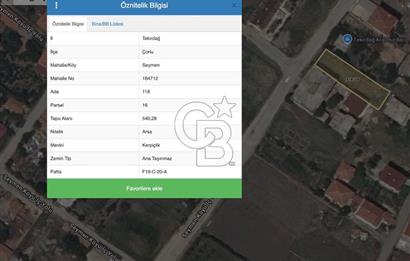 ÇORLU SEYMEN’de İMARLI YATIRIMA UYGUN SATILIK 540m2 ARSA