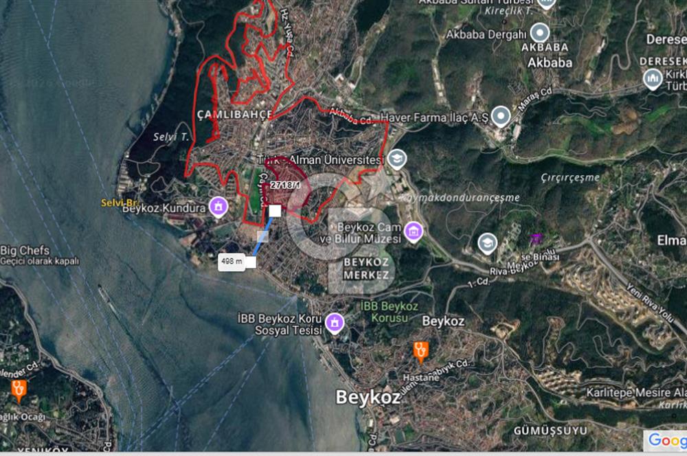 CB'DAN BEYKOZ ORTAÇEŞME, 138 M2, MÜSTAKİL, SATILIK ARSA