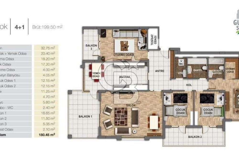 OVACIK GÜMÜŞ ŞEHİR'DE ÖN CEPHE ÜST KAT LÜX YAPILI 4+1 DAİRE